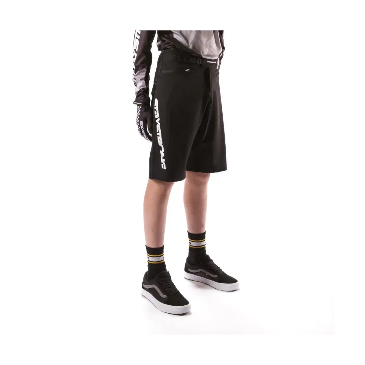 Stay Strong V2 Race Short Black/White